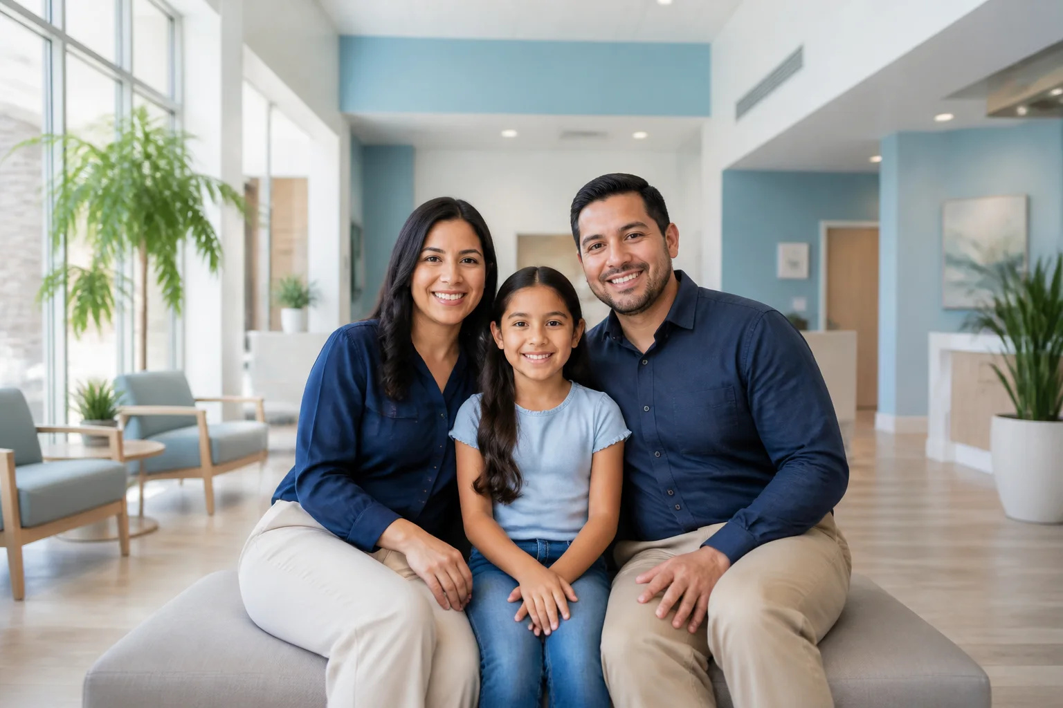 Familia recibiendo atención en Harmony Community Clinic