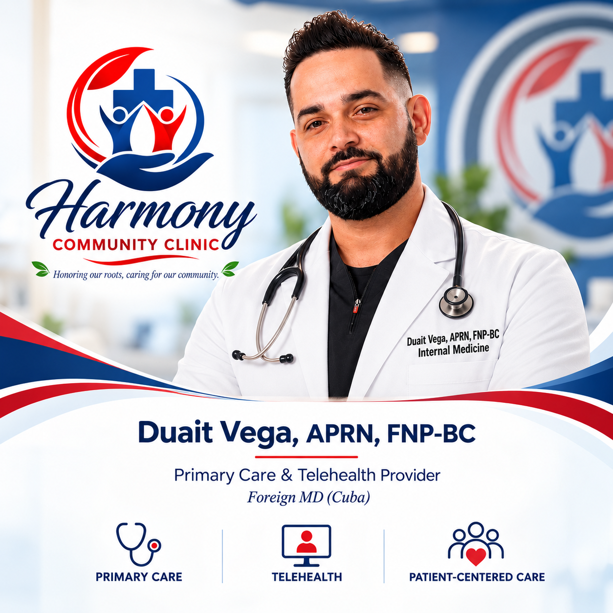 Retrato profesional del proveedor de Harmony Community Clinic